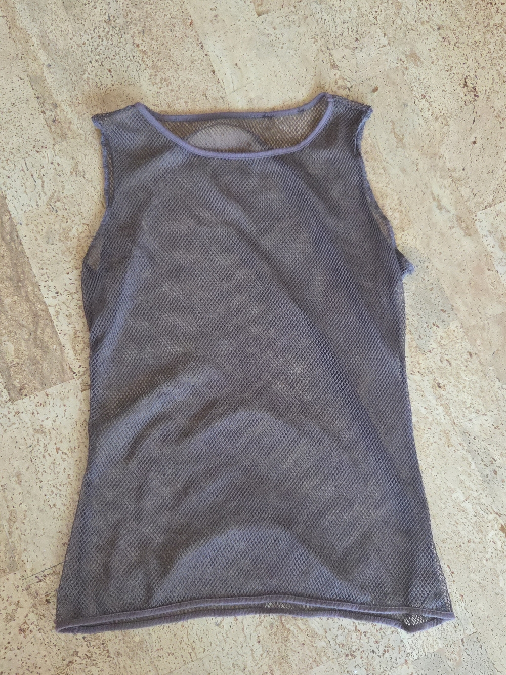 Brown Mesh Vintage Tank Top